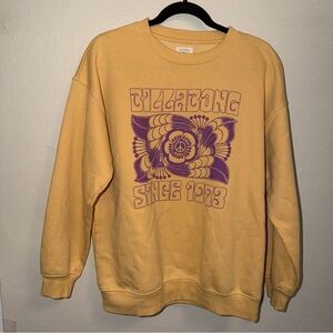 Billabong Graphic Crewneck Sweater in Yellow and Purple